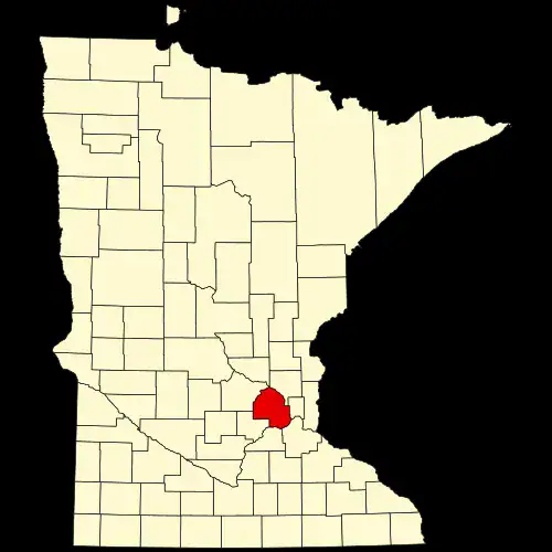 Map of Minnesota highlighting Hennepin County, served by a Hennepin County divorce attorney at Majeski Law